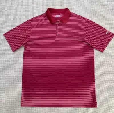Polera Polo Nike Golf Roja a Rayas - miniatura 1