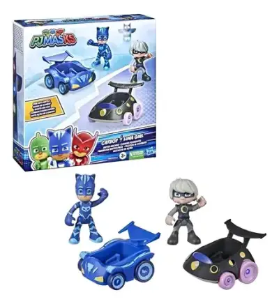 Set de figuras PJ Masks Catboy y Luna Girl con vehículos - miniatura 1