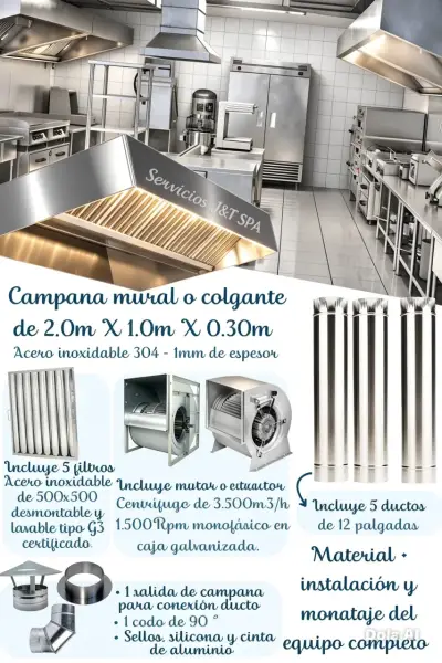 Campana mural de acero inoxidable con filtros - miniatura 2