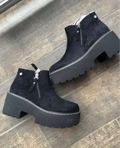 Botines negros de plataforma - miniatura 1