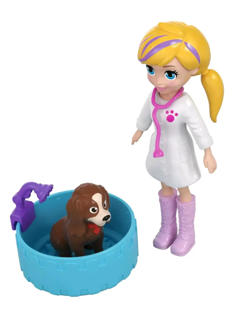 Set de juego Polly Pocket Hospital Móvil de Animales - 2