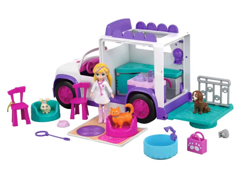 Set de juego Polly Pocket Hospital Móvil de Animales - 4