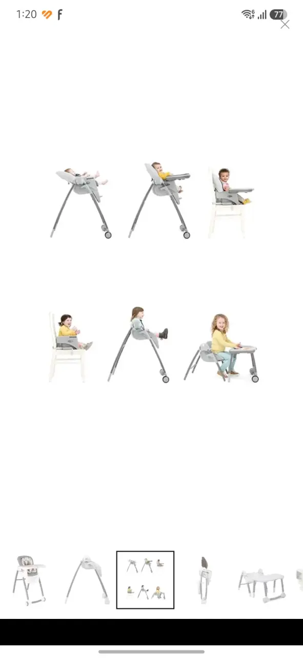 Silla de comer para bebé Joie gris ajustable - 6