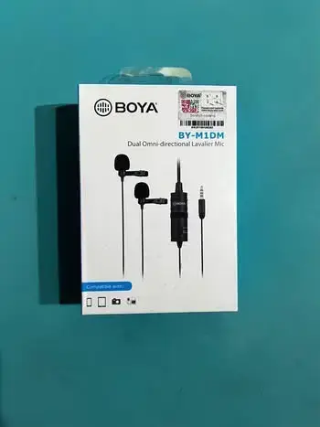 Micrófono Lavalier Dual Boya BY-M1DM para Smartphones y Cámaras - miniatura 1