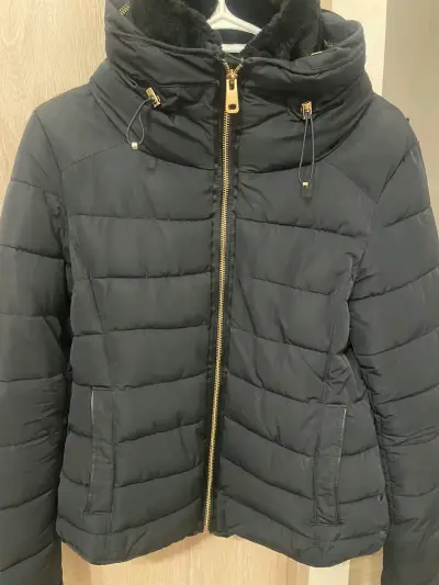 Chaqueta Sara azul marino con cierre dorado - miniatura 2