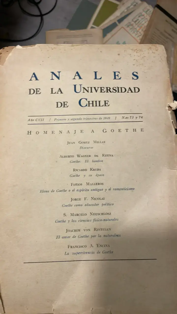Revista Anales de la Universidad de Chile 1949
