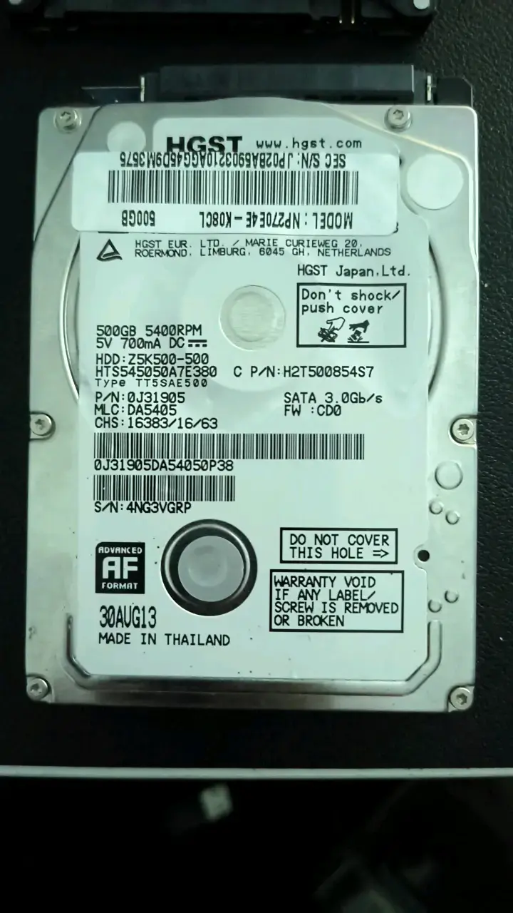 Disco duro HGST 500GB SATA 3.0Gb/s