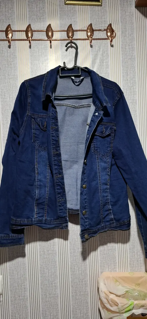Chaqueta de mezclilla azul para mujer - 1