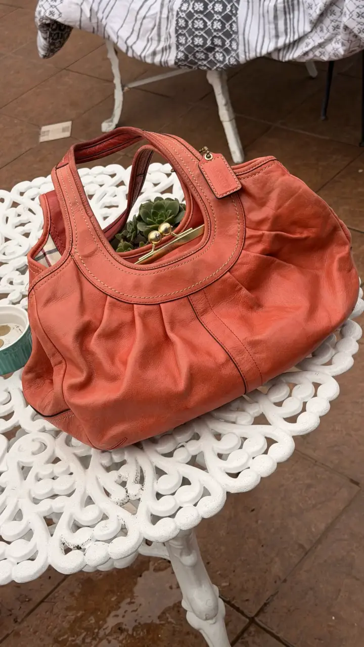 Bolso de cuero coach rojo estilo vintage - 2