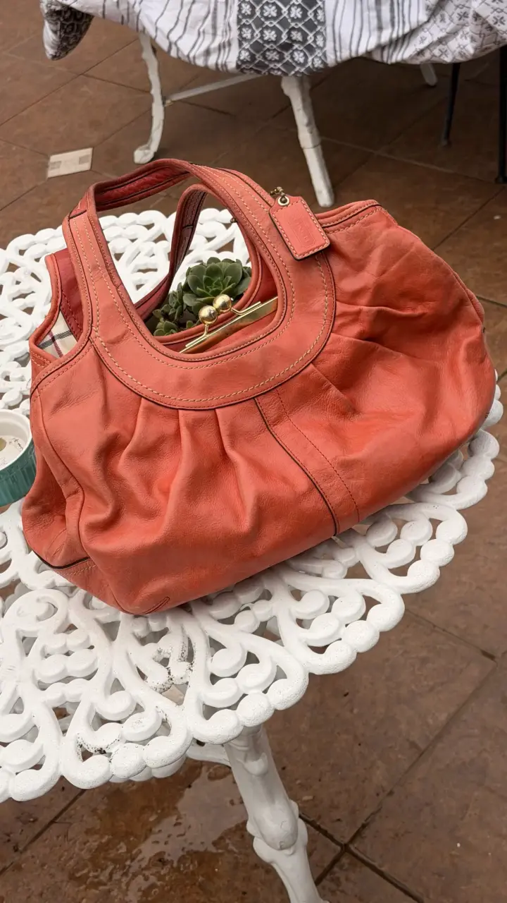 Bolso de cuero coach rojo estilo vintage - 3