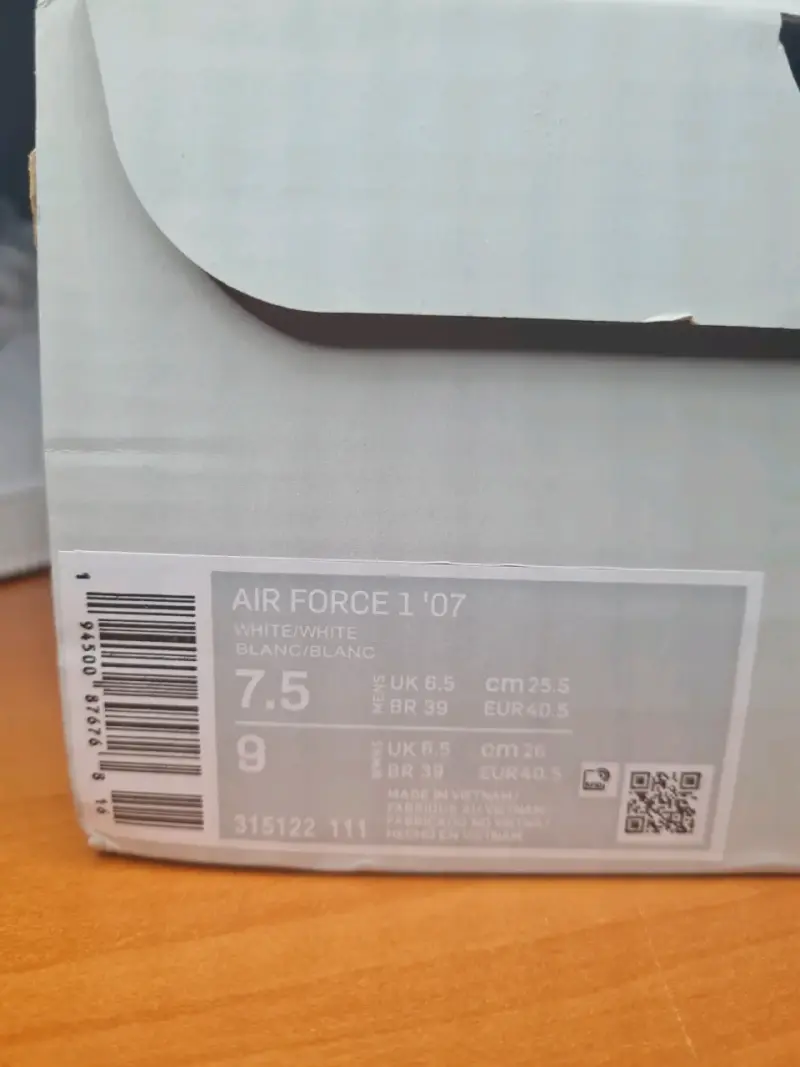 talla 40.5 Nike Air Force 1 Blancas CALIDAD PK - 9