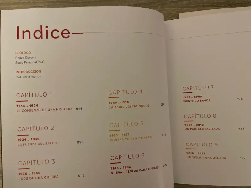 Libro conmemorativo PwC 110 años - 2