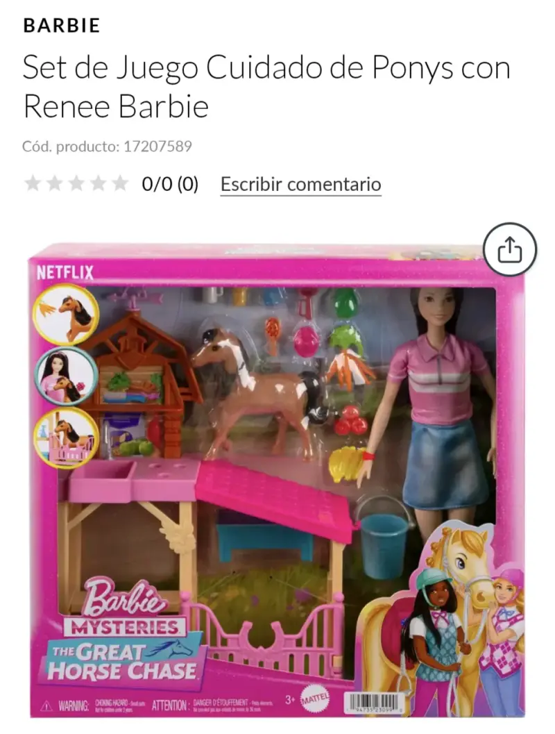 Set de Juego Barbie Cuidado de Ponys con Renee - 1