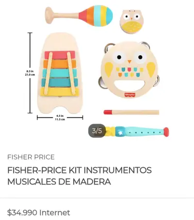 Kit de Instrumentos Musicales de Madera Fisher-Price - miniatura 1