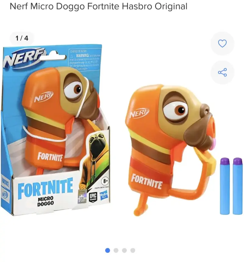 Lanzador Nerf Micro Doggo Fortnite Hasbro - 1