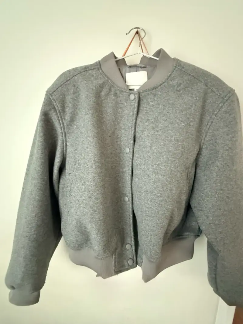 Chaqueta Bomber Gris H&M Talla M - 1