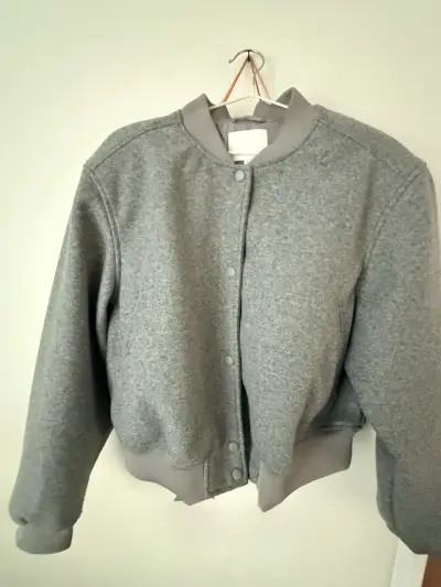 Chaqueta Bomber Gris H&M Talla M - miniatura 1
