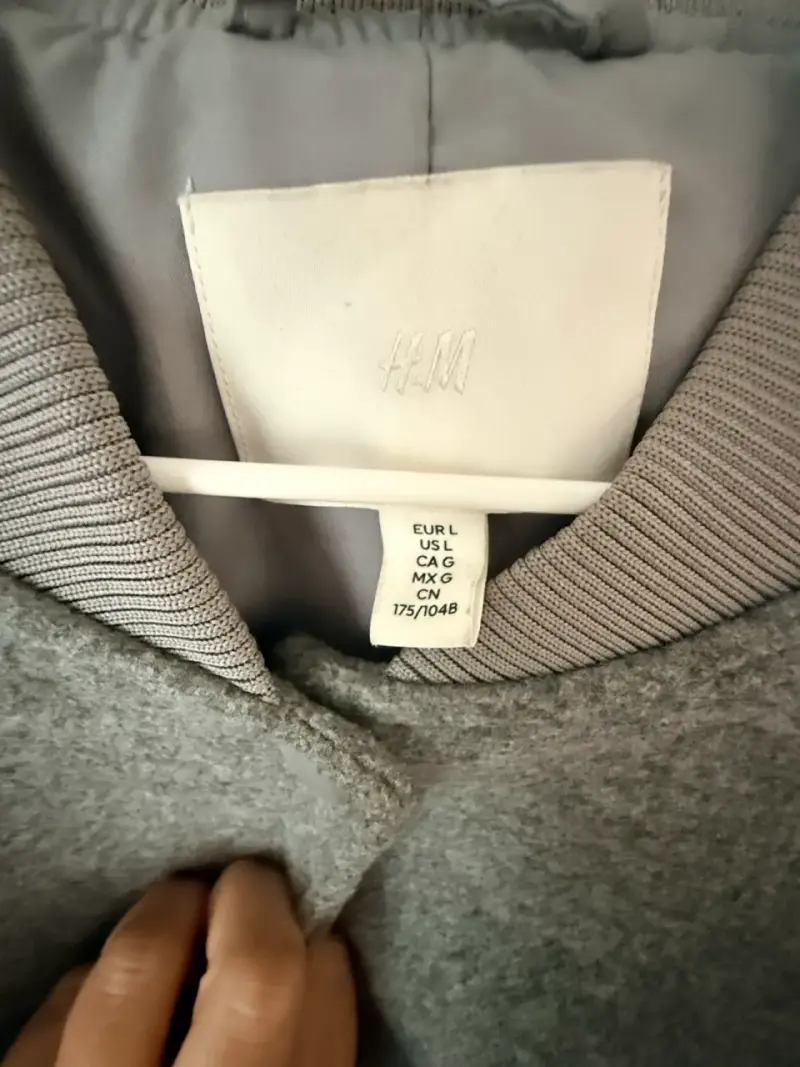 Chaqueta Bomber Gris H&M Talla M - 2