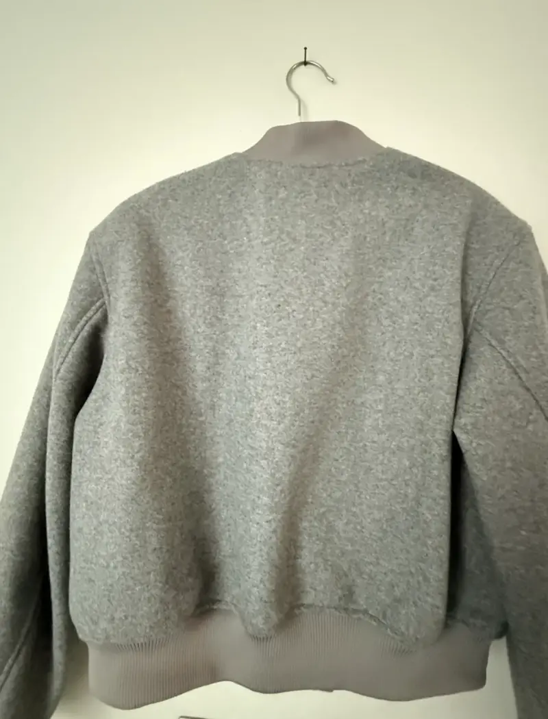 Chaqueta Bomber Gris H&M Talla M - 4