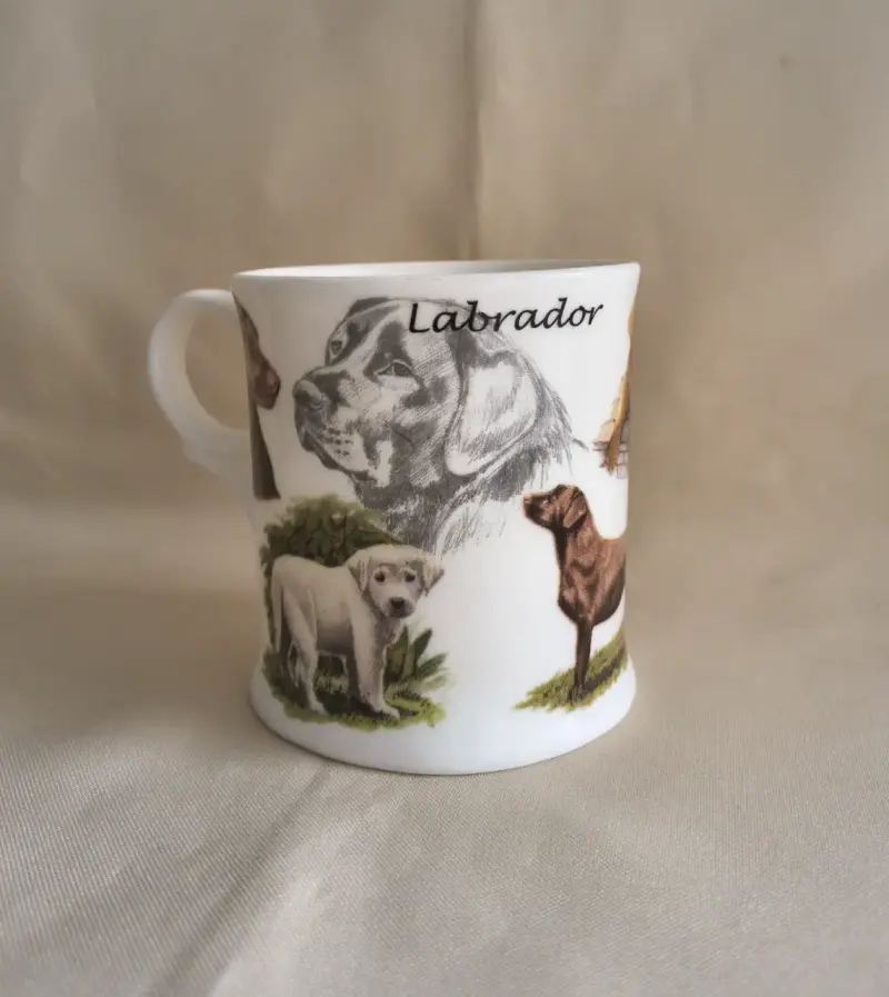 Tazon Vintage  de cerámica con diseño de Labrador - 1