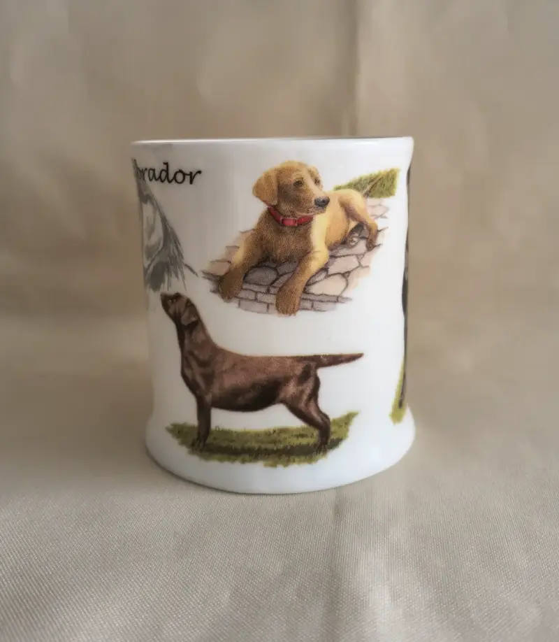 Tazon Vintage  de cerámica con diseño de Labrador - 2