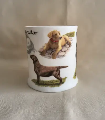 Tazon Vintage  de cerámica con diseño de Labrador - miniatura 2