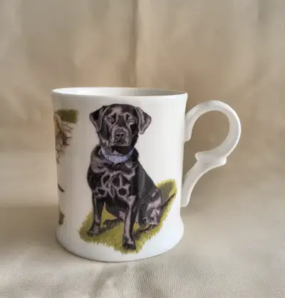 Tazon Vintage  de cerámica con diseño de Labrador - miniatura 3