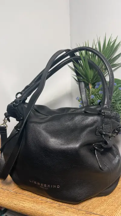 Bolso de cuero negro Liebeskind Berlin - miniatura 3