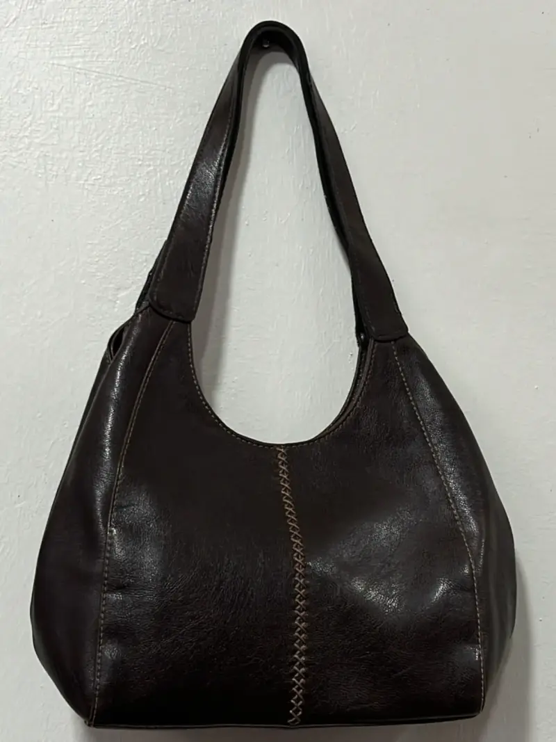 Bolso de eco cuero marrón elegante - 1