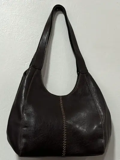 Bolso de eco cuero marrón elegante - miniatura 1