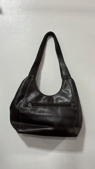 Bolso de eco cuero marrón elegante - miniatura 2