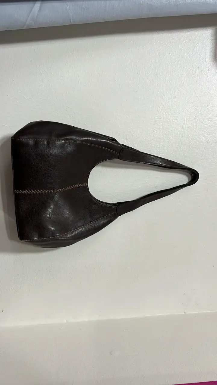 Bolso de eco cuero marrón elegante - 3