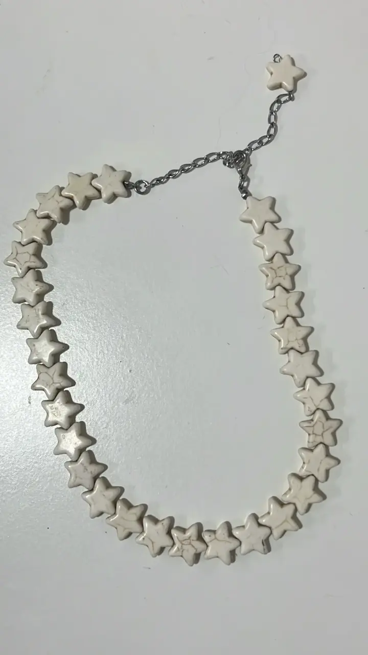 Collar de estrellas blancas estilo bohemio - 3
