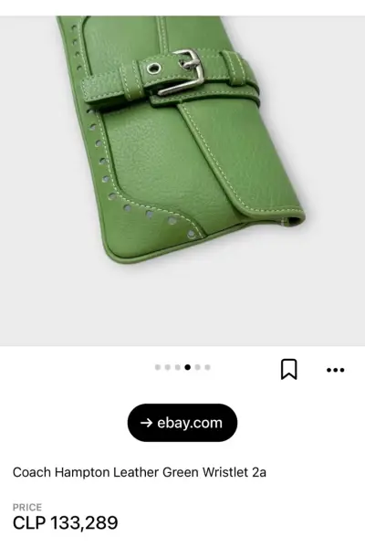Cartera de Mano Verde de Cuero Coach Hampton - miniatura 4