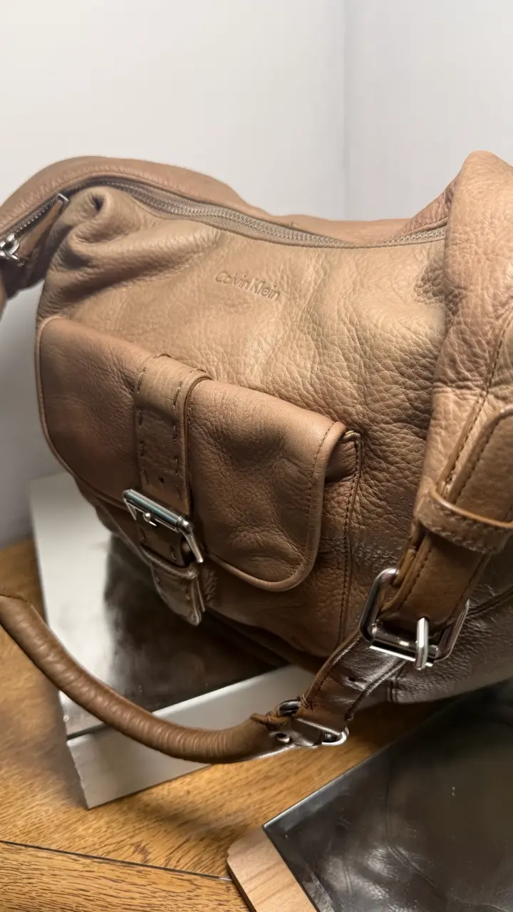 Bolso de cuero Calvin Klein marrón - 4