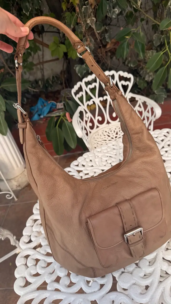 Bolso de cuero Calvin Klein marrón - 5