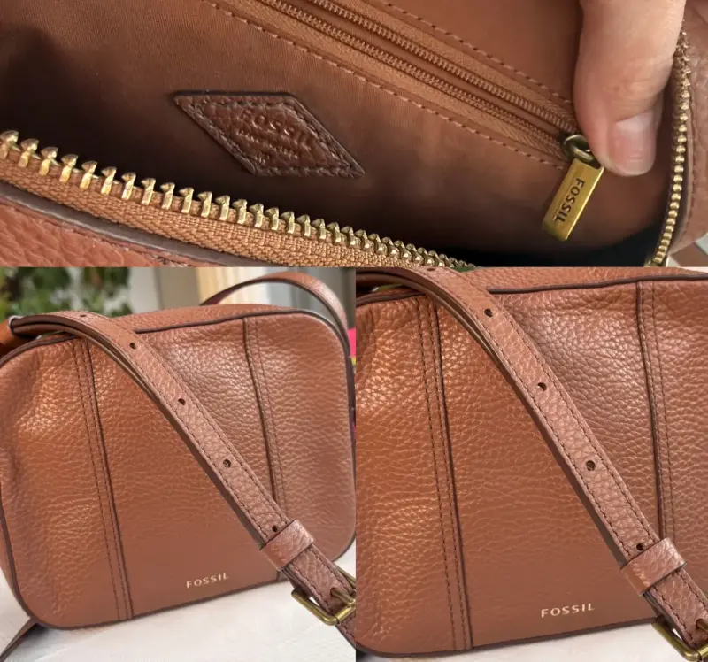 Bolso bandolera de cuero Fossil marrón - 3