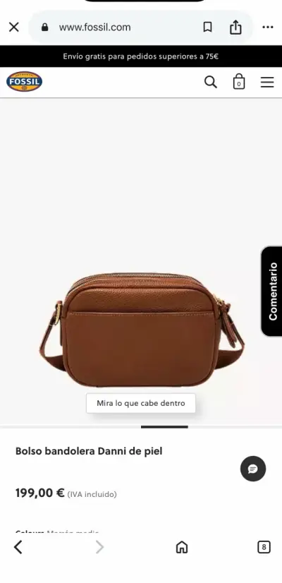 Bolso bandolera de cuero Fossil marrón - miniatura 4