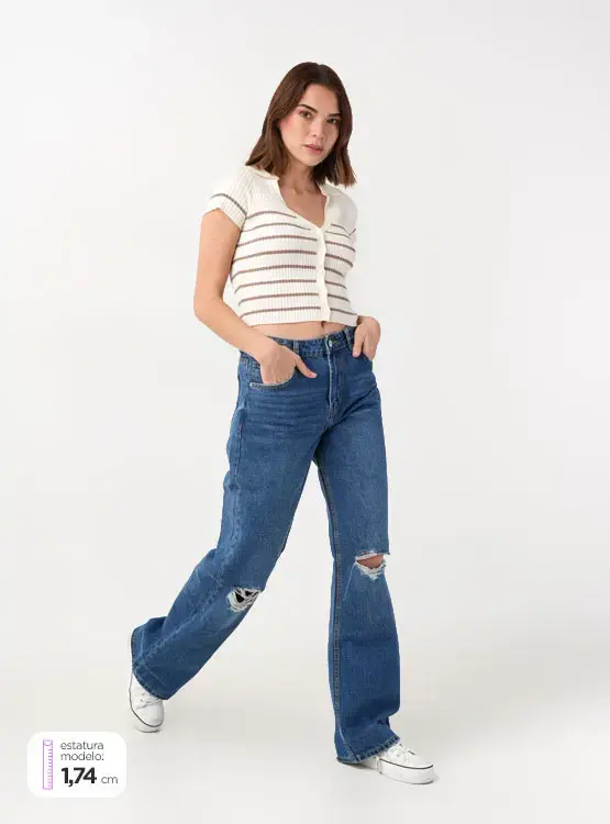 Jeans de mujer tiro alto Wide Leg Index - 5