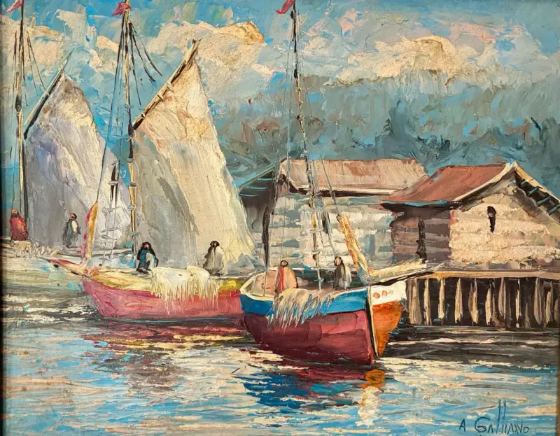 Cuadro Pintura Marina con Marco de Madera - 4