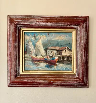 Cuadro Pintura Marina con Marco de Madera - miniatura 5