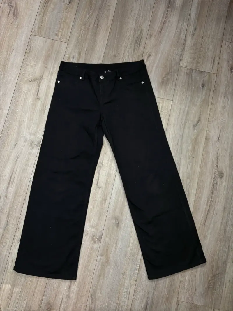 Pantalones anchos negros para mujer - 1