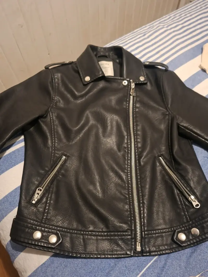 Chaqueta de cuero negra Index Basics talla S - 1