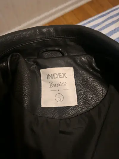 Chaqueta de cuero negra Index Basics talla S - miniatura 3