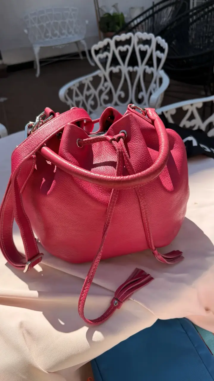 Bolso de cuero rojo Roots con correas ajustables - 6