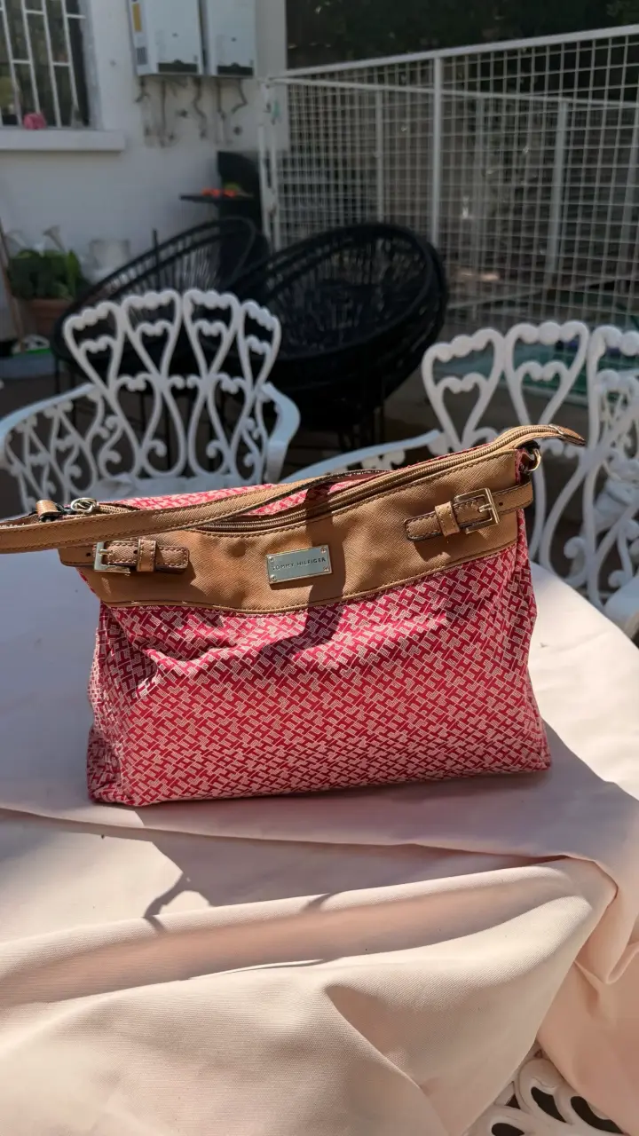 Bolso Tommy Hilfiger rosa con detalles marrones - 5