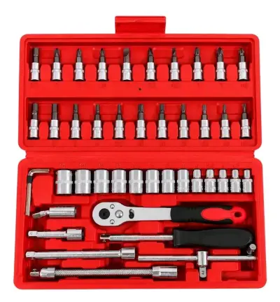 Set Caja Juego Herramienta Dados 46 Piezas Acero - miniatura 1