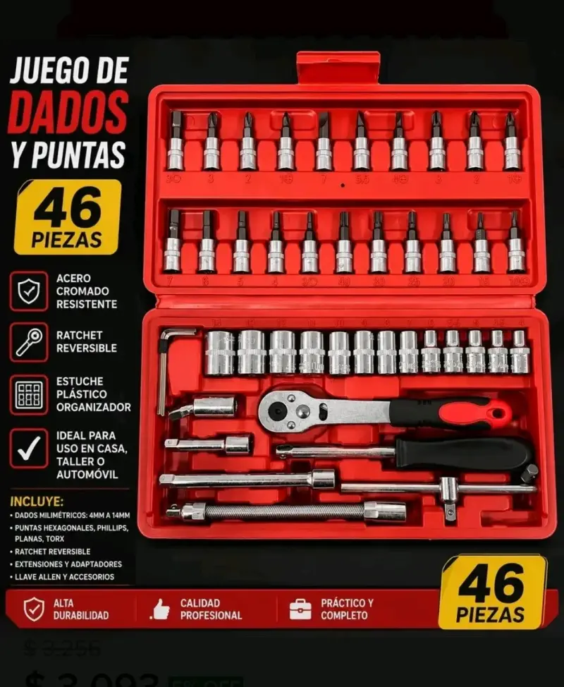 Set Caja Juego Herramienta Dados 46 Piezas Acero - 2