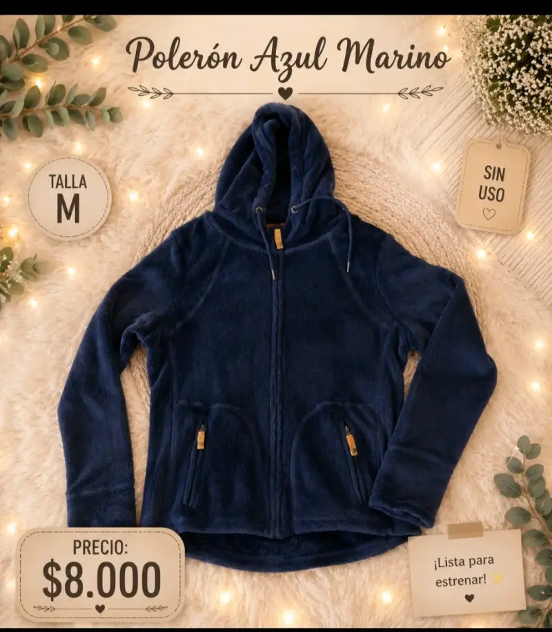 Polerón Azul Marino Talla M Sin Uso