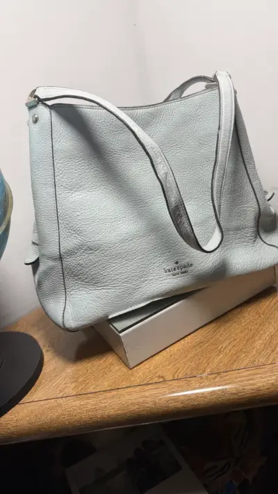 Bolso de cuero color cielo Kate Spade - miniatura 4